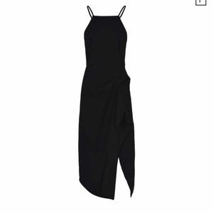 C/MEO Collective Anthropologie Size 2 Black Asymmetrical Hem Midi Dress